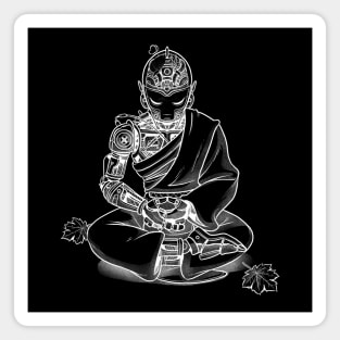 Meditation Robot Monk Minimalist by Tobe Fonseca Magnet